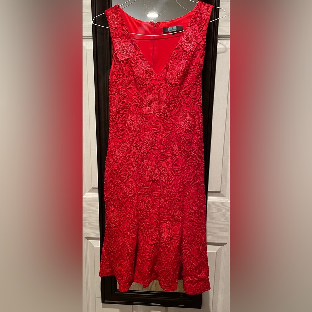 Anthropologie Eva Franco Red Lace Dress
